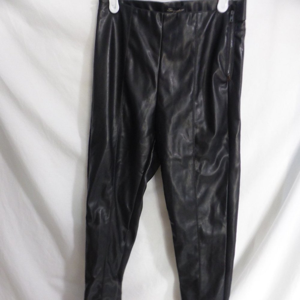 SHINESTAR, small, faux leather pants, side zip